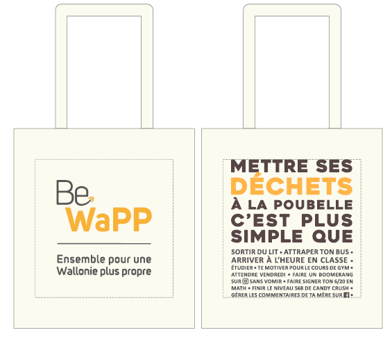 Sac en tissu réutilisable - Secondaire - Be WaPP