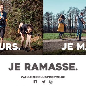 Bâche "je cours, je marche, je ramasse"