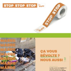 Illegales Ablagerungsset - Zu Füßen der Mülleimer - Auf der Straße (auf Deutsch)