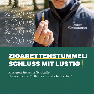 Plakat - Zigarettenstummel : Schluss mit lustig !
