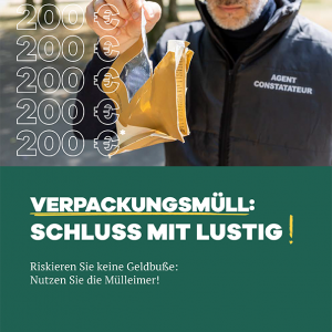 Plakat - Verpackungsmüll : Schluss mit lustig !