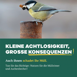 Plakat - Vogel- Kleine Achtlosigkeit, grosse Konsequenzen