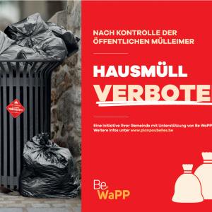 Plakat  "Hausmüll verboten"
