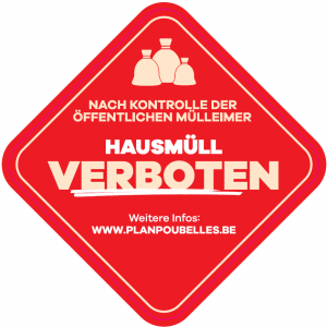 Aufkleber "Hausmüll verboten"