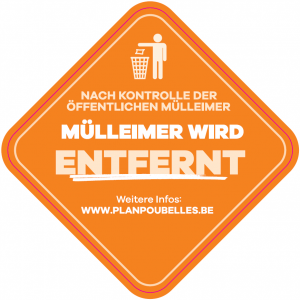 Aufkleber "Mülleimer wird entfernt"