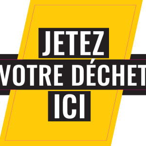 Autocollant "Jetez votre déchet ici"