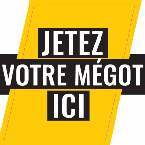 Autocollant "Jetez votre mégot ici"