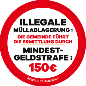 Autocollant : Illegale müllablagerung : die gemeinde führt die ermittlung durch