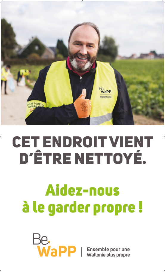 Affiche "Cet endroit vient d'être nettoyé"